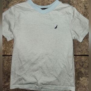 NAUTICA Blue Short Sleeve Shirt with Dark Blue Nautica Emblem Size 5